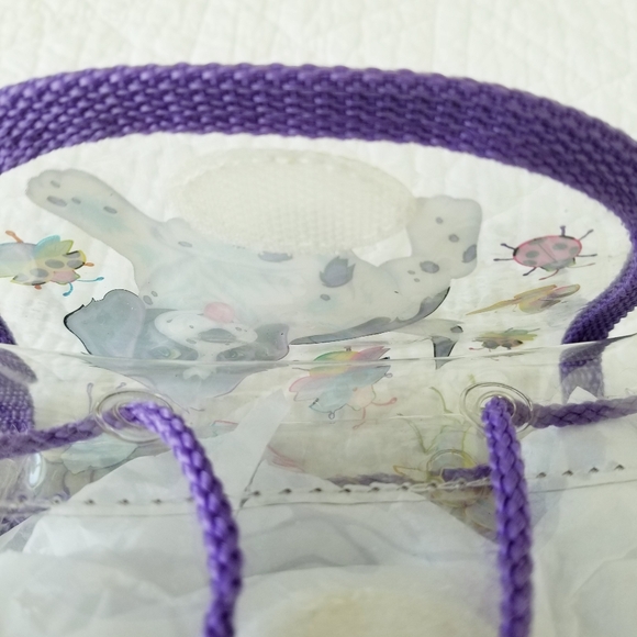 Vintage Lisa Frank  Violet And Velvet Clear Vinyl Drawstring Mini Backpack - Picture 8 of 8